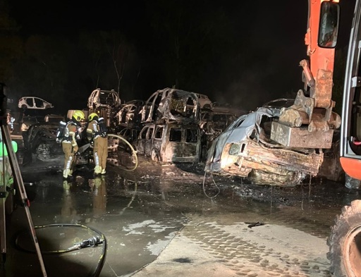 Brand bij Autosloperij Wernhout