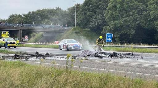 Vliegtuigje neergestort op A58