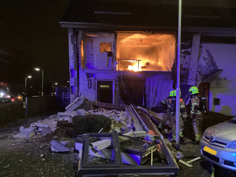 Door explosie verwoeste woning