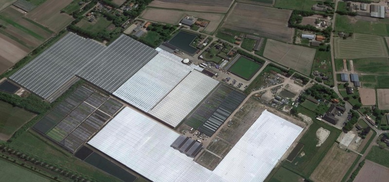 Printscreen Google Earth van kassencomplex Bankenstraat