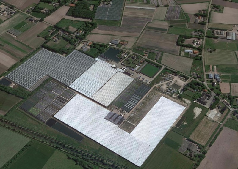 printscreen Google Earth van kassencomplex Bankenstraat Ettenleur