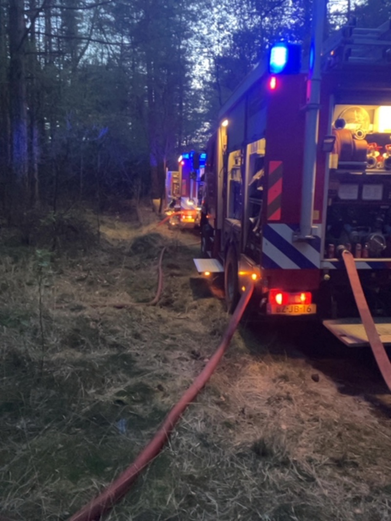 Brandweer voertuigen in het bos