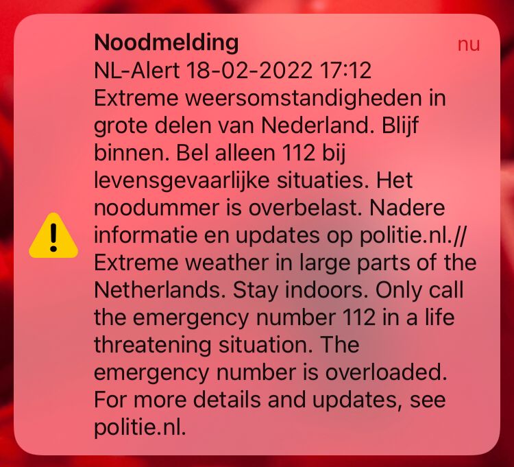 NL-alert extreem weer