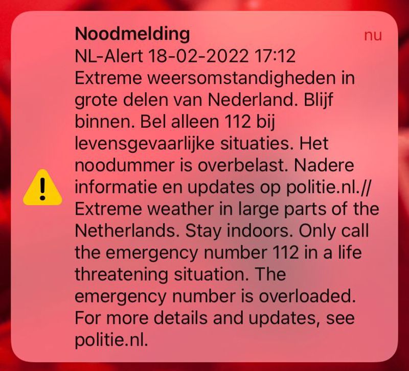 NL-alert extreem weer