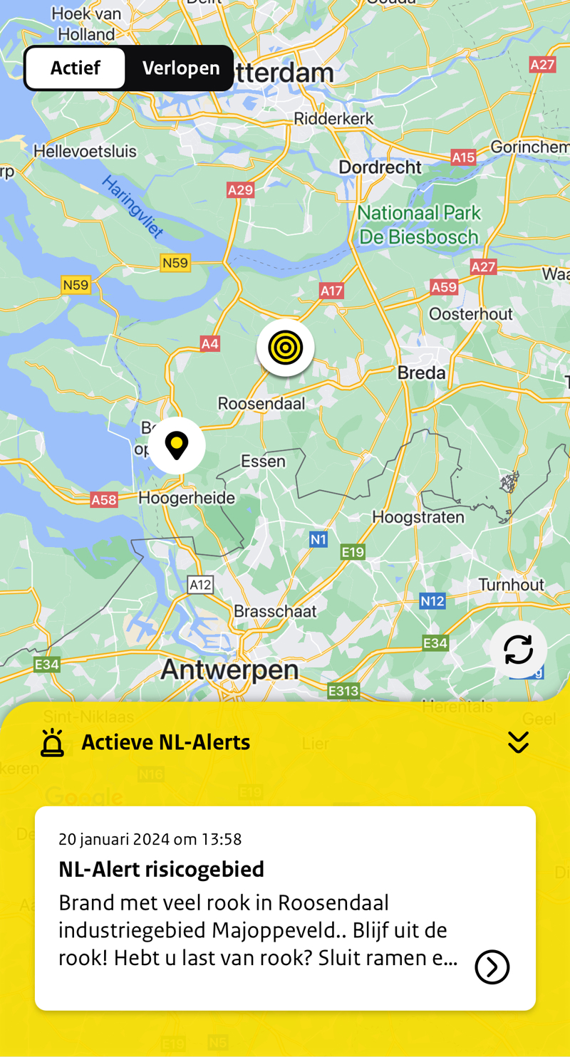 Melding in NL-Alert app